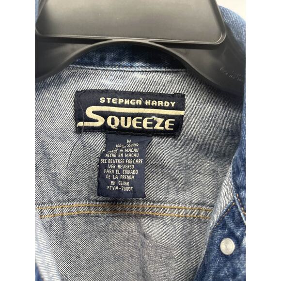Stephen Hardy Squeeze Women's Blue Denim Jean Jacket Button Front Sz M - Picture 2 of 3